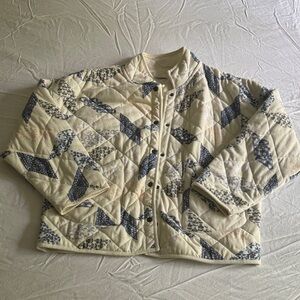 Z Supply Quilted Jacket - Cream and Blue